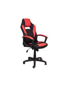 Игровое кресло TIGER Черный ткань Красный экокожа Базистрейд