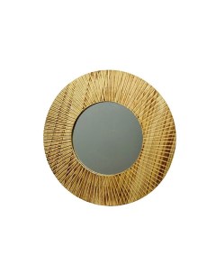 Декоративное зеркало ДЕРЕВЯННОЕ СОЛНЦЕ светло коричневая рама 70 см Kaemingk