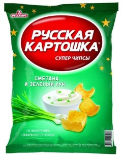 Чипсы Сметана и зеленый лук 50г Русская картошка