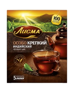 Чай особо крепкий черный 100 пакетиков Лисма