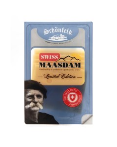 Сыр полутвердый Swiss Maasdam слайсы 48 125 г Schonfeld