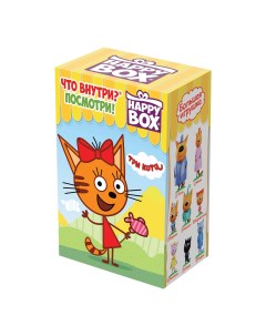 Карамель Happy Box леденцовая фруктовая с игрушкой 18 г Три кота