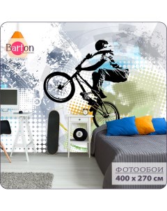 Фотообои флизелиновые 3d для подростков Граффити Велосипед 400х270 см K118 Bartonwall
