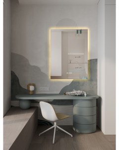 Зеркало для ванной Qwerty 120x80 вертикальное с часами с тёплой LED подсветкой Nobrand