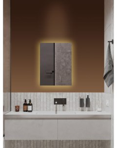 Зеркало для ванной Qwerty 70 30 вертикальное с тёплой LED подсветкой Nobrand