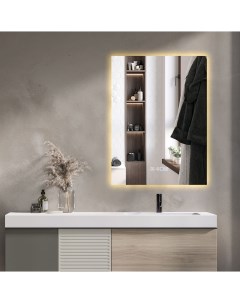 Зеркало для ванной Qwerty 140x90 прямоугольное вертикальное c часами и подогревом Nobrand
