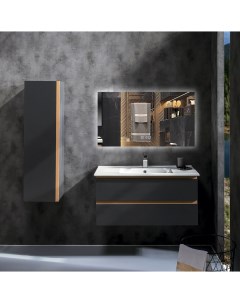 Зеркало для ванной Qwerty 60 180 горизонтальное с часами с нейтральной LED подсветкой Nobrand
