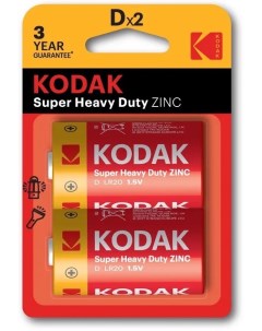 Батарейка R20 Bl 2 Super Heavy Duty арт 30946385 RU1 Kodak