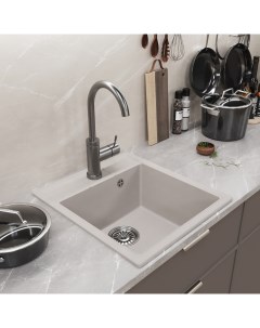 Кухонная мойка ML GM28 из искусственного мрамора белая Mixline