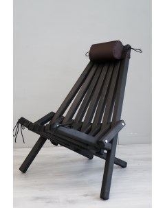 Кресло садовое складное с коричневым подголовником Дл