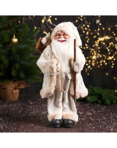 Новогодняя фигурка Дед Мороз в пушистой шубе 7856766 23x18x47 см Зимнее волшебство