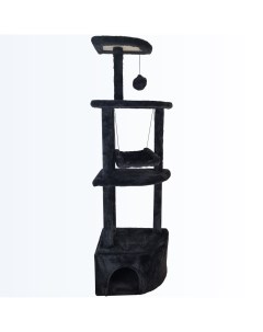 Комплекс для кошек Клайд Альфа игровой черный ДСП мех ковролин 60х45х120 см Syndicate