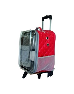 Рюкзак переноска для животных на колесах красная текстиль 20x34x50 см N1