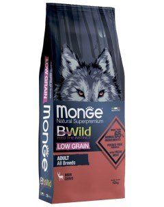 Сухой корм для собак BWild low grain оленина 12 кг Monge