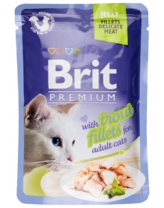 Влажный корм для кошек Premium форель в желе 85г Brit*