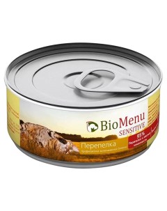 Консервы для кошек Sensitive мясной паштет с перепелкой 100 г Biomenu