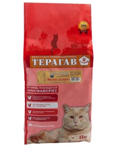 Сухой корм для взрослых кошек мясное ассорти 13 кг Терагав