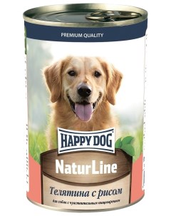 Влажный корм для собак Хэппи Дог Natur Line телятина с рисом 410 г Happy dog