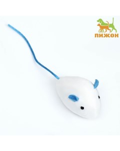 Игрушка для кошек Мышь с кошачьей мятой белая текстиль мята 5 см Пижон