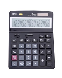 Калькулятор настольный E39259 16 разрядный черный Deli