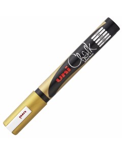 Маркер меловой UNI Chalk 1 8 2 5 мм ЗОЛОТОЙ PWE 5M GOLD 3 шт Uni mitsubishi pencil