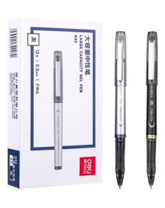 Ручка гелевая S33 0 5 мм черные чернила линия 0 35 мм Deli