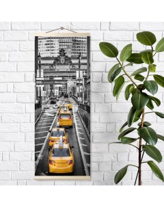 Алмазная мозаика Панно Такси в Нью Йорке 35х90 см Molly