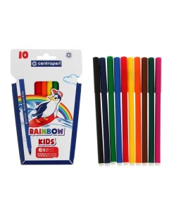 Фломастеры 10 цветов 2 0 мм 7550 Rainbow Kids линия 1 0 мм Centropen