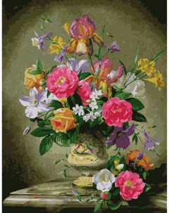 Картина по номерам Ваза и цветы сложность высокая 24 цвета Samaella art