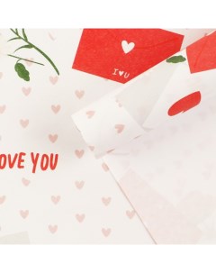Бумага упаковочная крафтовая Письма любви 70 х 100 см 10 шт Дарите счастье