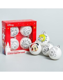 Набор для творчества Новогодние шары Disney 4 шт размер шара 5 5 см Nobrand