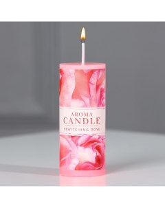 Ароматическая свеча столбик роза 3 x 7 5 см Nobrand