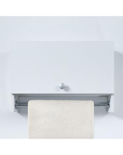 Шкаф подвесной для ванной со штангой для полотенец с дверцами белый 60 х 17 4 х 40 см Клик мебель