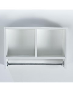Шкаф подвесной для ванной комнаты со штангой для полотенец белый 60 х 15 4 х 40 см Клик мебель