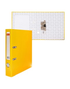 Папка регистратор а4 50 мм полипропилен металлическая окантовка карман на корешок собранная желтая Calligrata