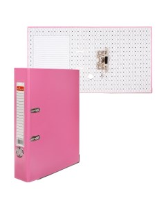 Папка регистратор а4 50 мм полипропилен металлическая окантовка карман на корешок собранная розовая Calligrata