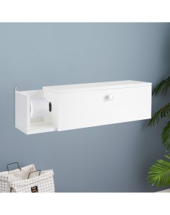 Шкаф пенал для ванной комнаты белый с бумагодержателем 21 х 20 х 70 см Nobrand