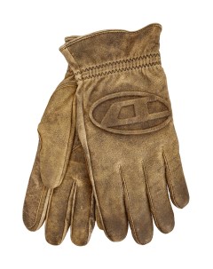 Кожаные перчатки G Alb с подкладкой из шерсти и логотипом Diesel