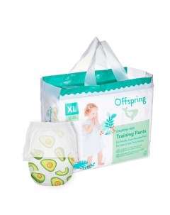 Трусики подгузники XL 12 20 кг 30 шт расцветка Авокадо Offspring