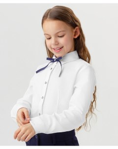 Блузка приталенная белая Button blue