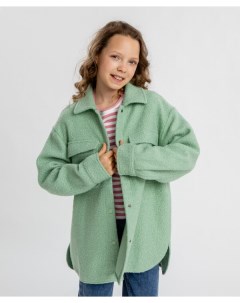 Куртка рубашка зелёная для девочки Button blue