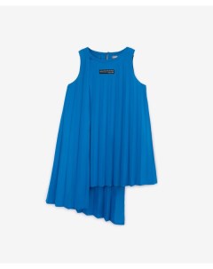 Платье элегантное плиссированноес асимметричным дизайном синее для девочки Gulliver