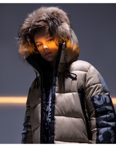 Куртка зимняя со светоотражающими элементами бежевая Gulliver