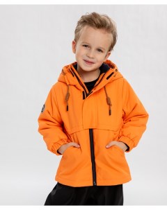 Парка ветровка демисезонная с капюшоном оранжевая для мальчика Button blue