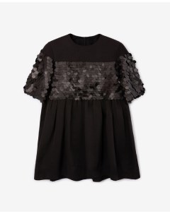 Платье с коротким рукавом и пайетками черное Gulliver