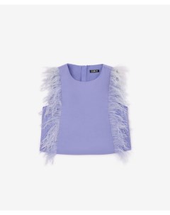 Блузка текстильная со страусиными перьями Gulliver