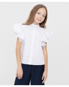 Блузка с коротким рукавом белая Button blue