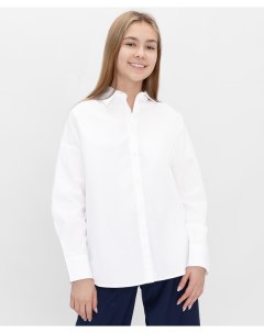 Рубашка на пуговицах с манжетами и воротником белая Teens line Button blue