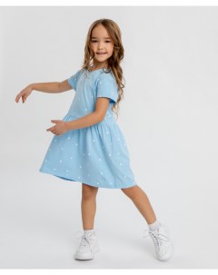 Платье с принтом голубое для девочки Button blue