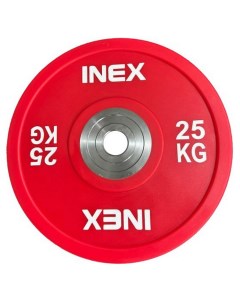 Олимпийский диск в уретане 25кг PU Bumper Plate TF-P2100-25 красный\белый Inex
